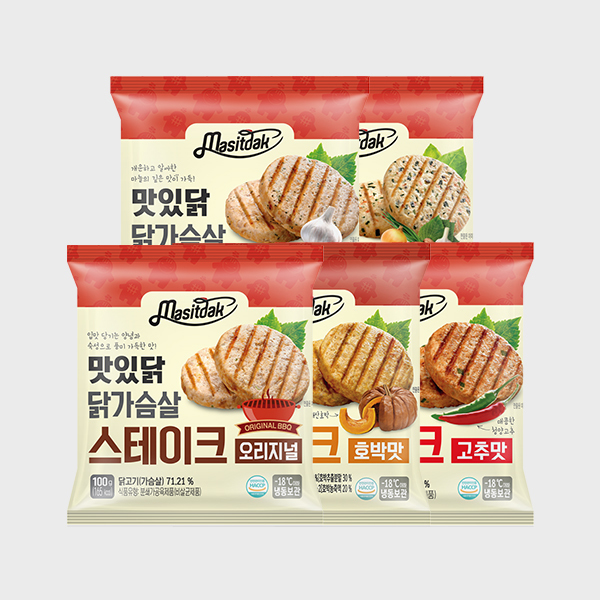 [맛있닭] 닭가슴살 스테이크 100g 5종 10팩