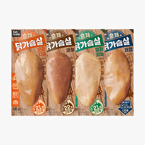 [잇메이트] 훈제 닭가슴살 100g 4종 15팩