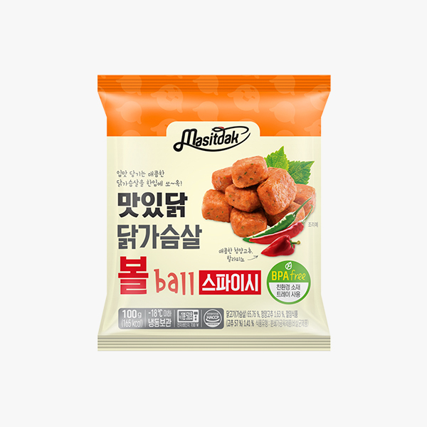 [유통기한 임박특가] 맛있닭 닭가슴살볼 스파이시맛 100g 1+1팩