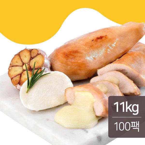 치품닭 치즈품은 훈제 닭가슴살 갈릭맛 110g x 100팩(11kg)