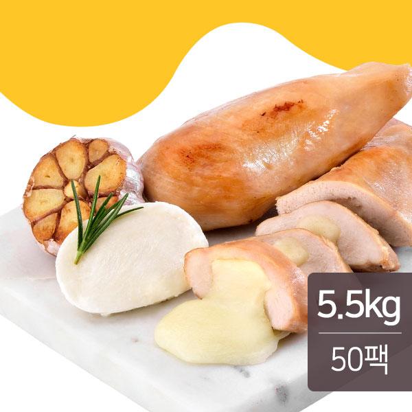 치품닭 치즈품은 훈제 닭가슴살 갈릭맛 110g x 50팩(5.5kg)