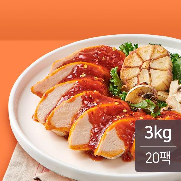 잇메이트 슬라이스 소스 닭가슴살 로스트 핫바베큐 150g X 20팩(3kg)