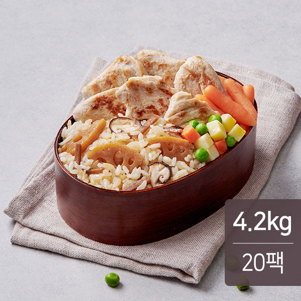 맛있닭 다이어트 도시락 (연근우엉밥& 스팀 닭가슴살 마늘맛)  210g X 20개