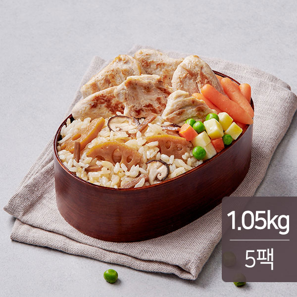 맛있닭 다이어트 도시락 (연근우엉밥& 스팀 닭가슴살 마늘맛)  210g X 5개