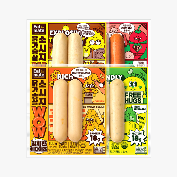 잇메이트 닭가슴살 소시지 WOW 혼합 100g